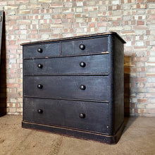 Load image into Gallery viewer, Antique Victorian Pine Black Original Paint Chest Of Drawers