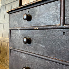 Load image into Gallery viewer, Antique Victorian Pine Black Original Paint Chest Of Drawers