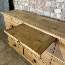 Load image into Gallery viewer, Antique Old Pine Bank Of Drawers Sideboard Eastern European