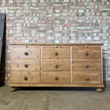 Load image into Gallery viewer, Antique Old Pine Bank Of Drawers Sideboard Eastern European