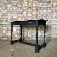 Load image into Gallery viewer, Antique Old Pine Console Table Painted Black 19th Century