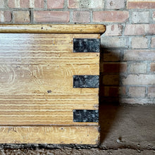 Load image into Gallery viewer, Antique Old Pine Painted Blanket Box Chest Linen Trunk