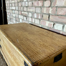 Load image into Gallery viewer, Antique Old Pine Painted Blanket Box Chest Linen Trunk