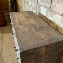 Load image into Gallery viewer, Antique Old Pine Scratch Built Bank of Drawers Apothecary Engineers