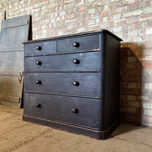 Load image into Gallery viewer, Antique Victorian Pine Black Original Paint Chest Of Drawers
