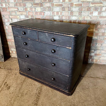 Load image into Gallery viewer, Antique Victorian Pine Black Original Paint Chest Of Drawers
