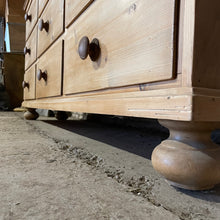 Load image into Gallery viewer, Antique Old Pine Bank Of Drawers Sideboard Eastern European
