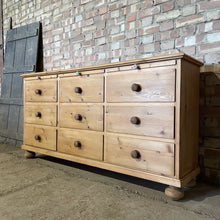 Load image into Gallery viewer, Antique Old Pine Bank Of Drawers Sideboard Eastern European
