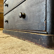 Load image into Gallery viewer, Antique Victorian Pine Black Original Paint Chest Of Drawers
