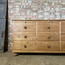 Load image into Gallery viewer, Antique Old Pine Bank Of Drawers Sideboard Eastern European
