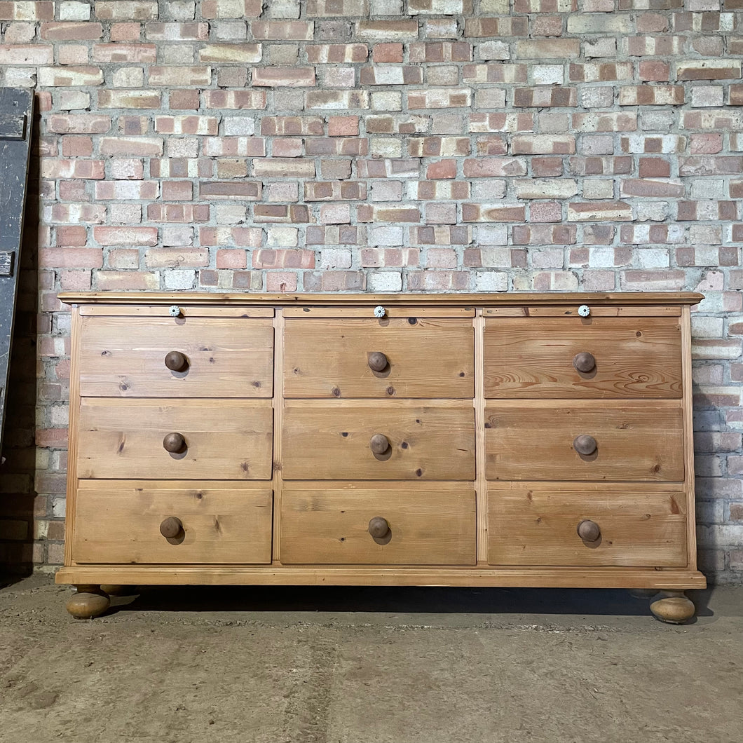 Antique Old Pine Bank Of Drawers Sideboard Eastern European