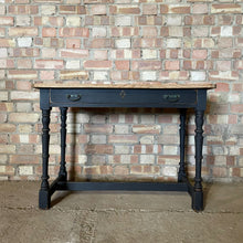 Load image into Gallery viewer, Antique Old Pine Console Table Painted Black 19th Century
