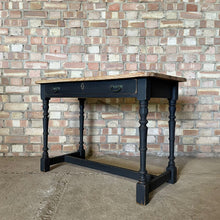 Load image into Gallery viewer, Antique Old Pine Console Table Painted Black 19th Century
