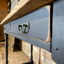 Load image into Gallery viewer, Antique Old Pine Console Table Painted Black 19th Century
