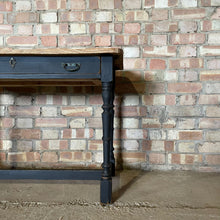 Load image into Gallery viewer, Antique Old Pine Console Table Painted Black 19th Century
