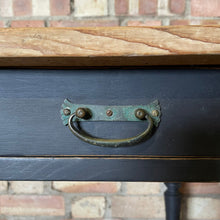 Load image into Gallery viewer, Antique Old Pine Console Table Painted Black 19th Century
