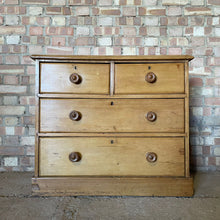 Load image into Gallery viewer, Antique Victorian Old Pine Chest of Drawers Two over Two
